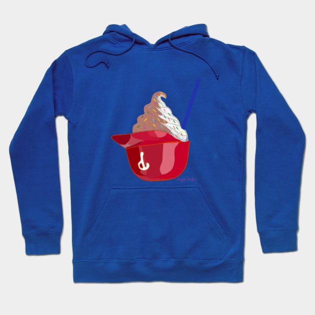 Ice Cream Helmet Hoodie by MajorLeagueArt